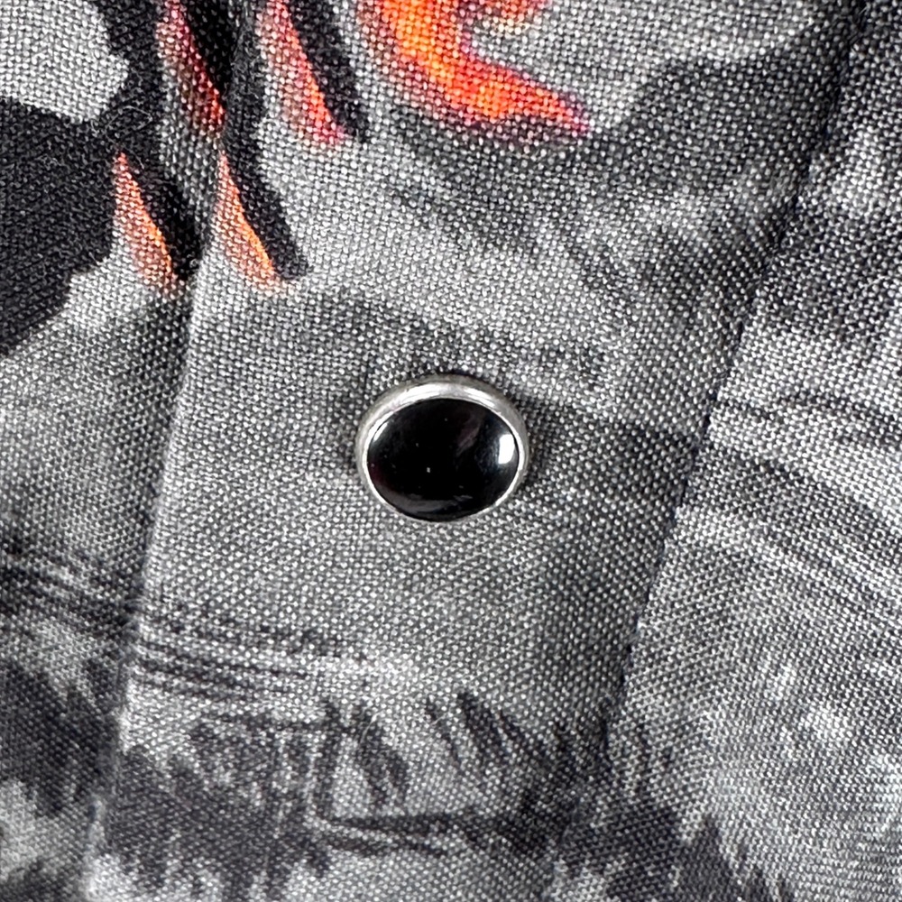 Vintage Roper Western Snap Shirt Mens XL Gray Black Cowboy Campfire Scenic USA - Picture 4 of 11